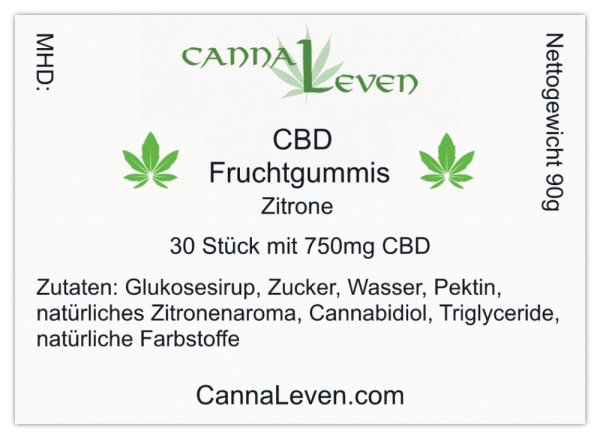 CannaLeven Frucht Gummis Zitrone